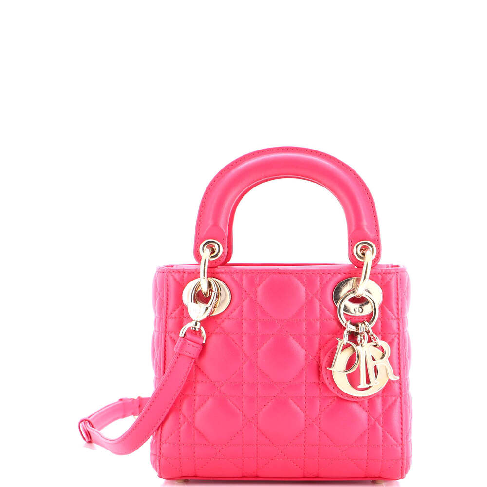 Christian Dior Mini Lady Dior Bag Cannage Quilt Lambskin
